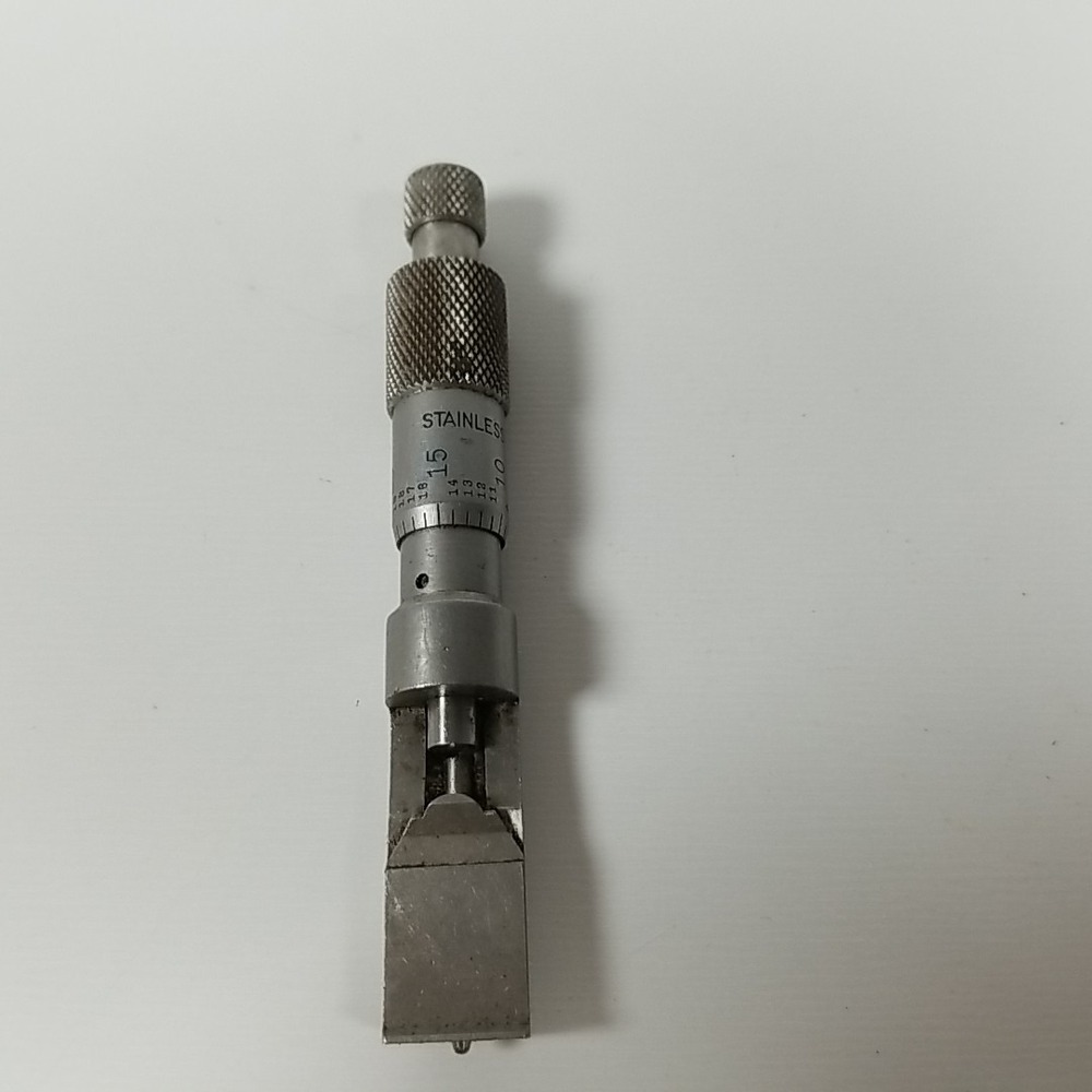 Starrett 208 Stainless Steel Can Seam Micrometer w/Depth Gage 0 - 0.375"